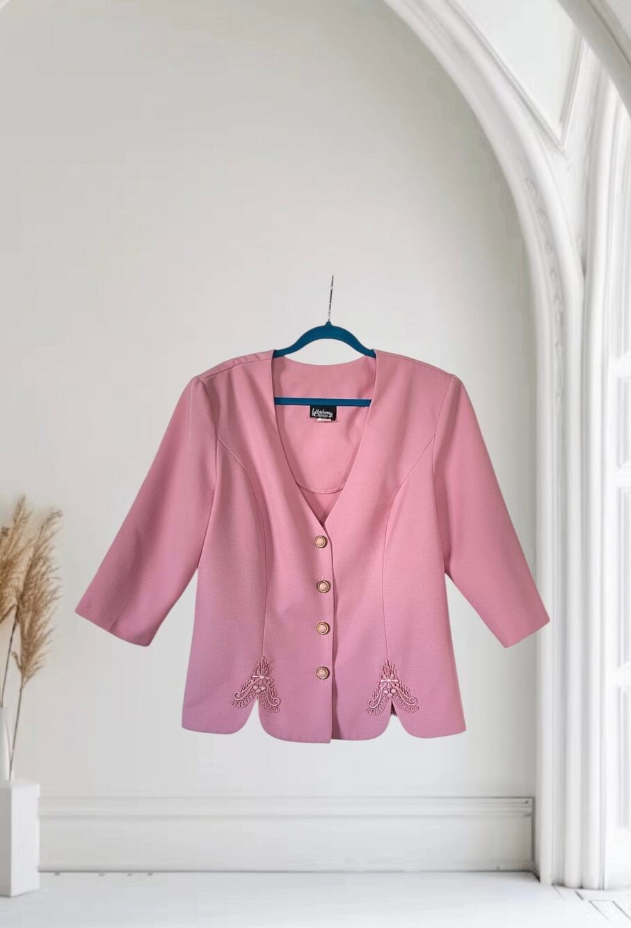 Vintage Whirlaway Frocks Pink Blazer Jacket Size 18